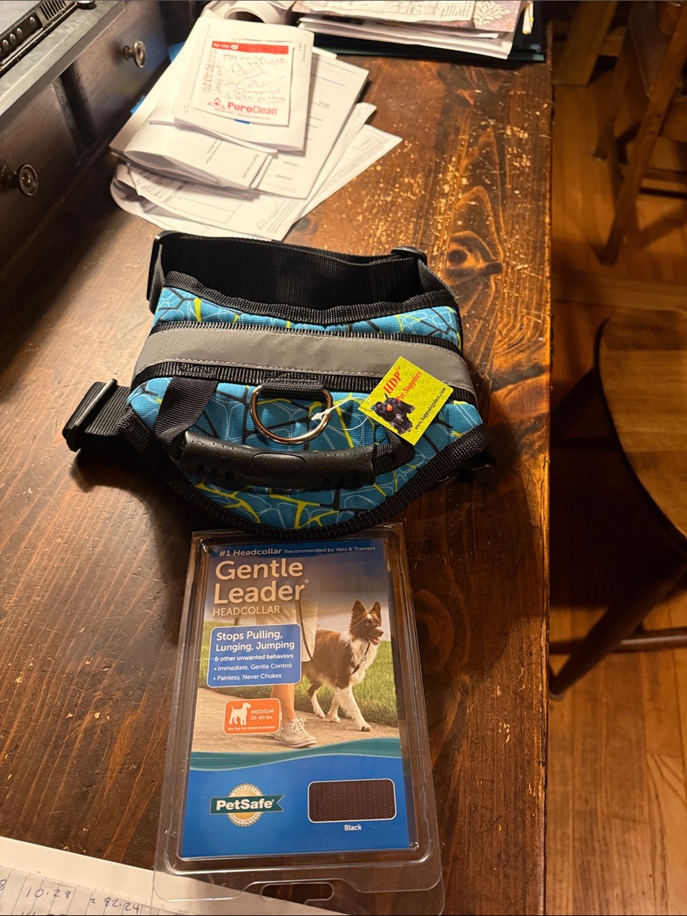Petsafe Gentle Leader Headcollar with Blue Patterned Harness